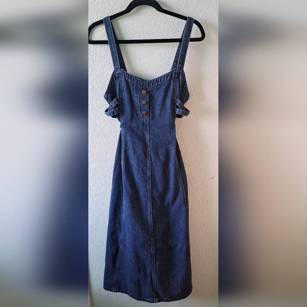 Denim Maxi Dress with Button Detail